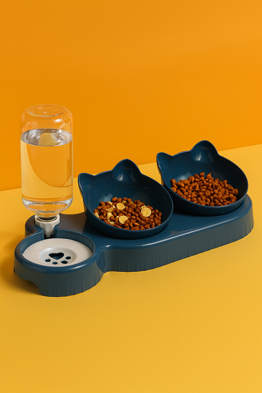 PurrFlow 3-in-1 Cat Feeder & Water Station