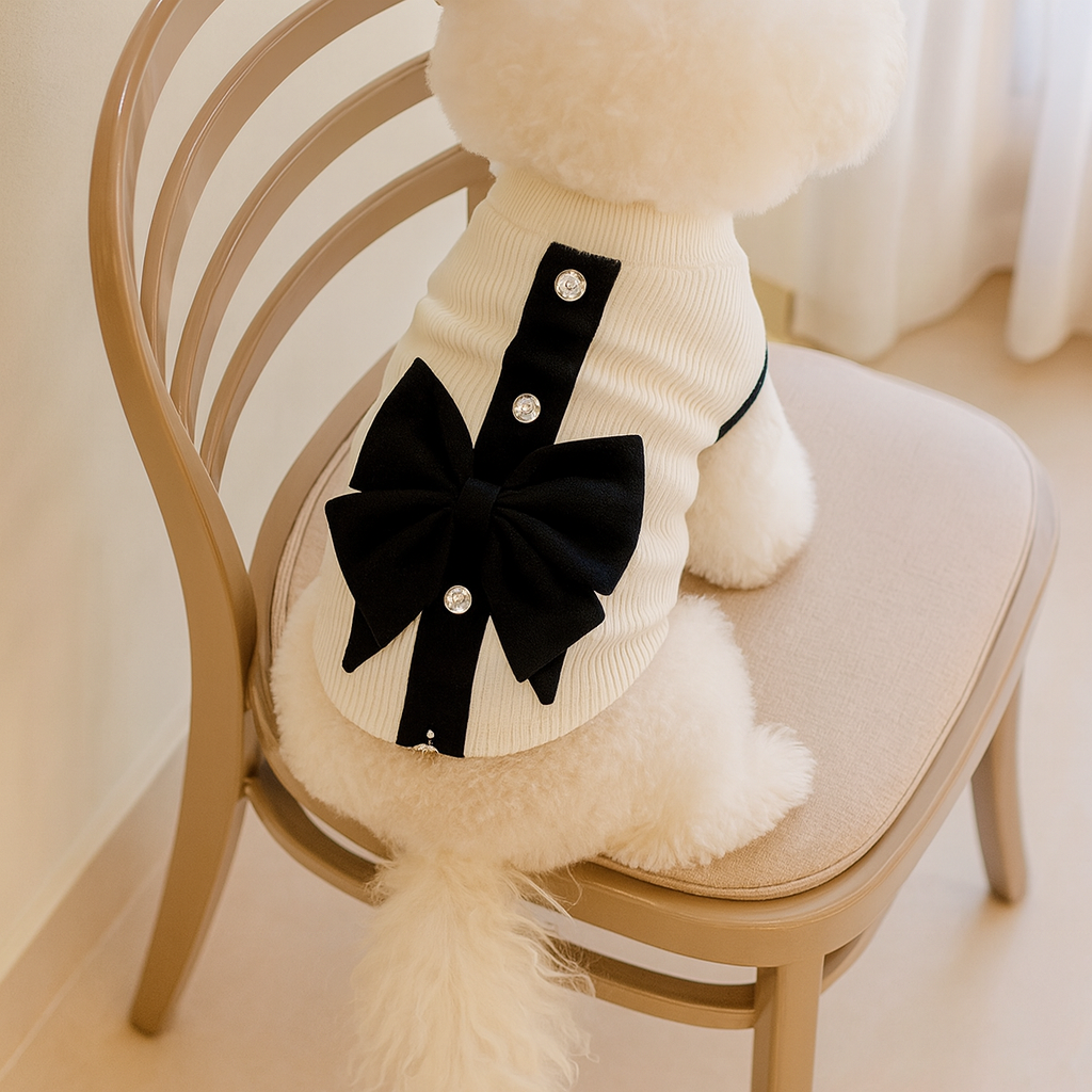 Elegance Bow Lace Dog Dress