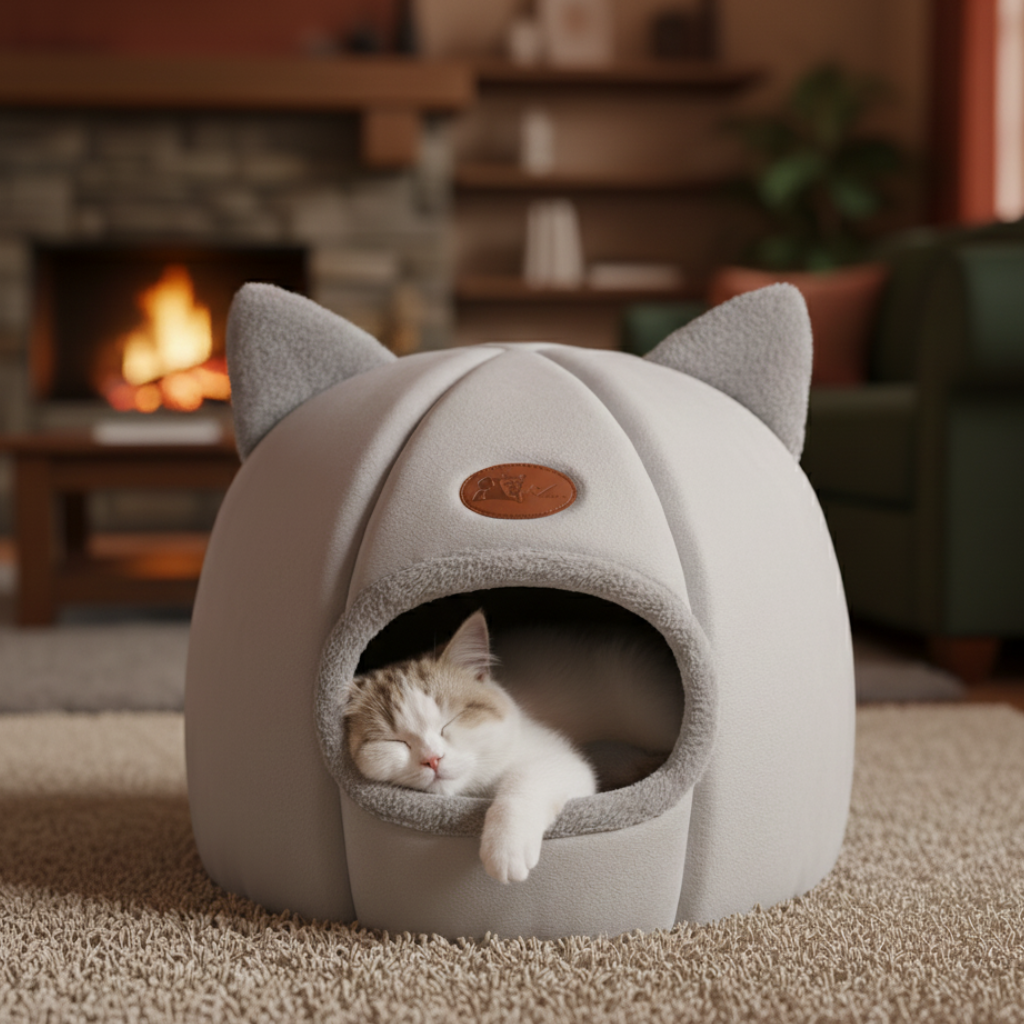 PurrHaven Cozy Cave Bed - Ultimate Comfort