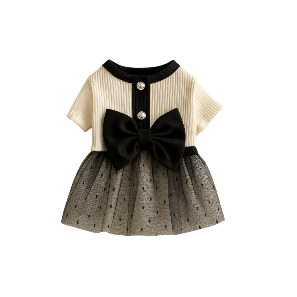 Elegance Bow Lace Dog Dress