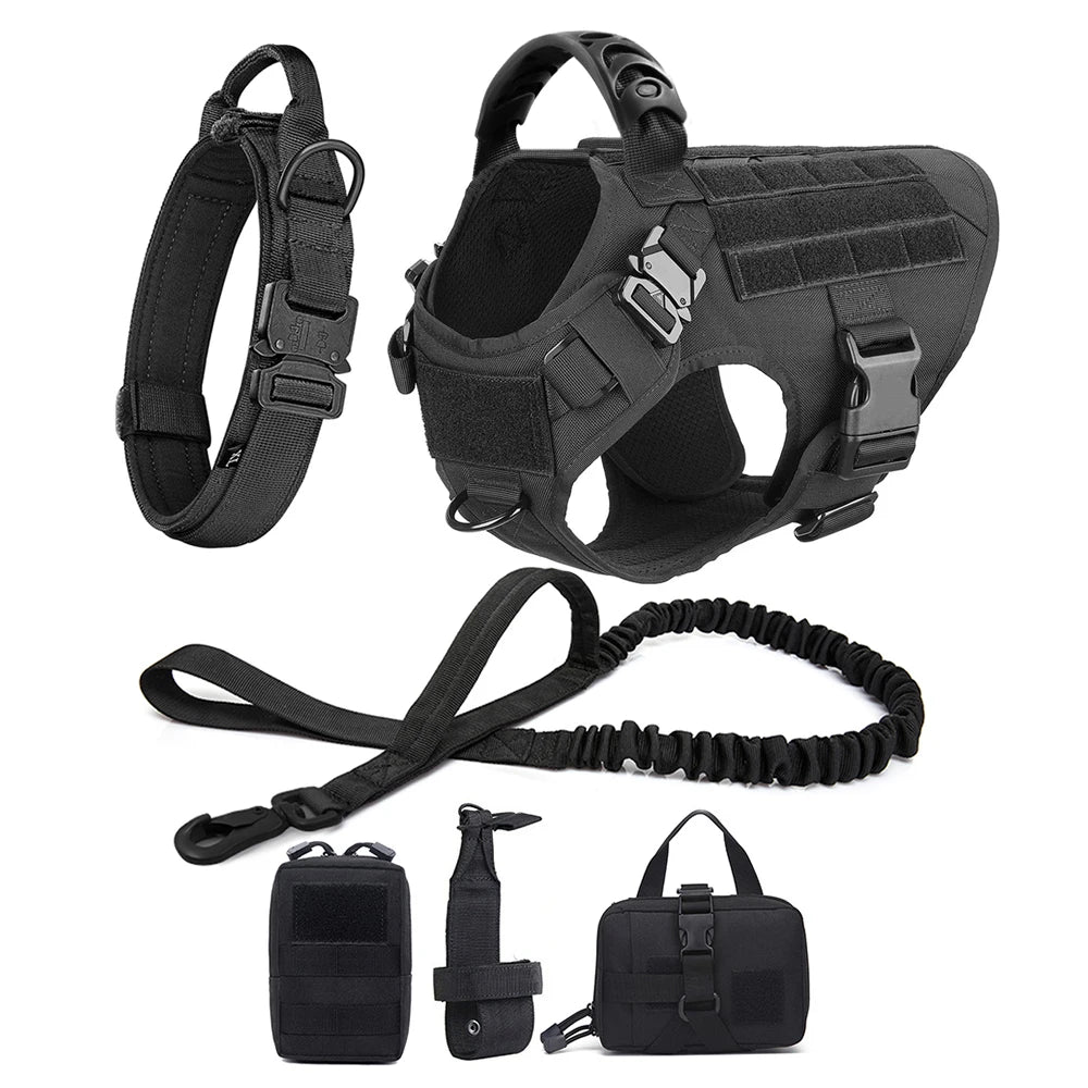 Elite Tactical Dog Harness Set – Built for Power, Comfort & Control