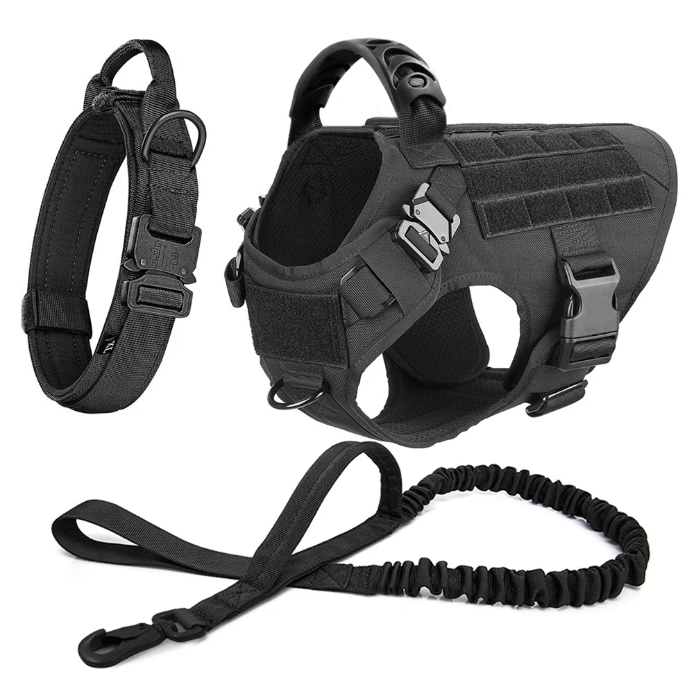 Elite Tactical Dog Harness Set – Built for Power, Comfort & Control