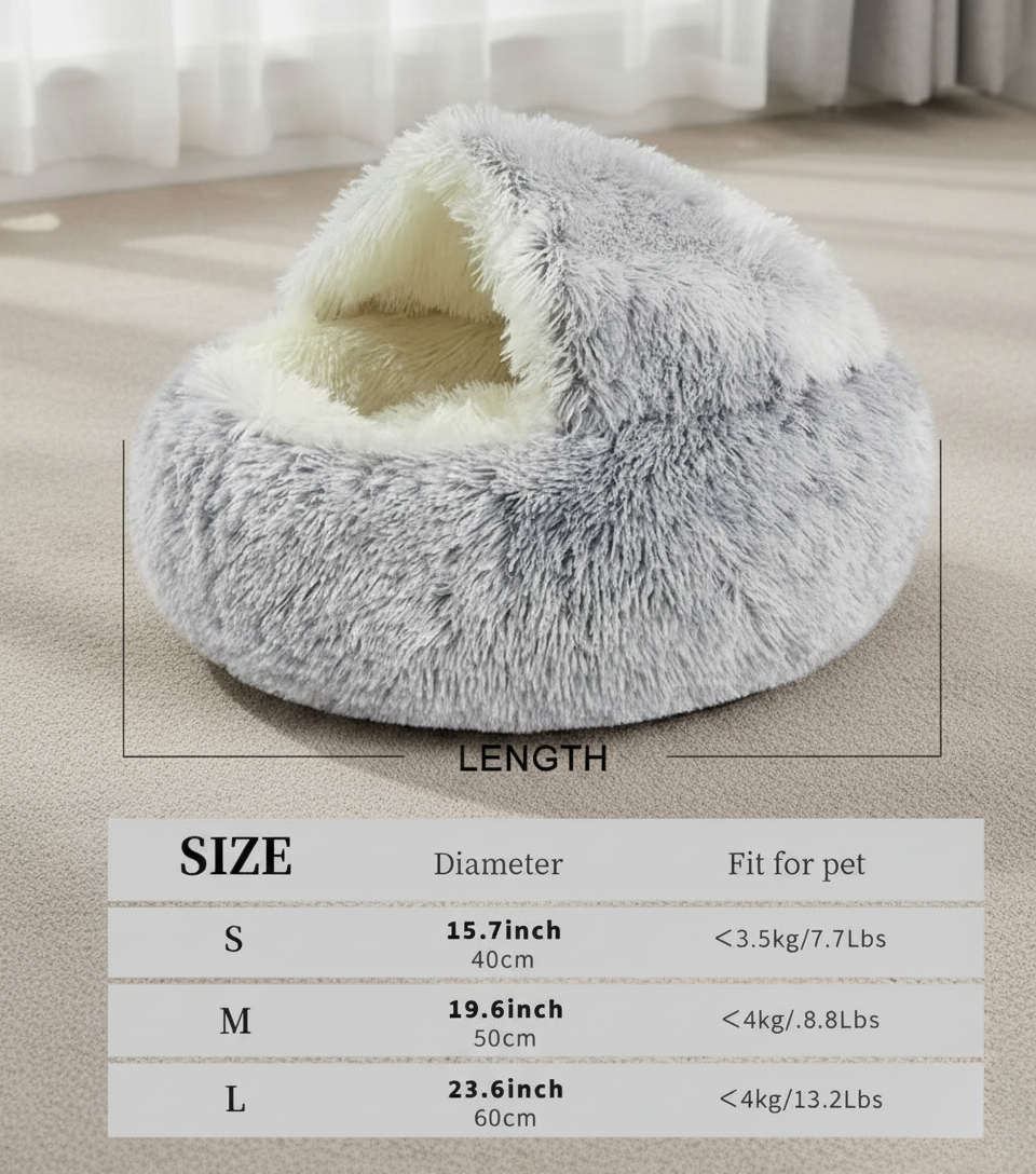 CozyPet Igloo Bed - Premium Warm Sleeping Nest